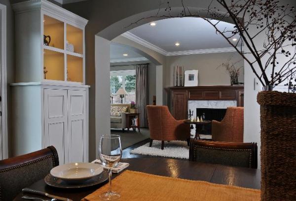 Dining room and fireplace photo